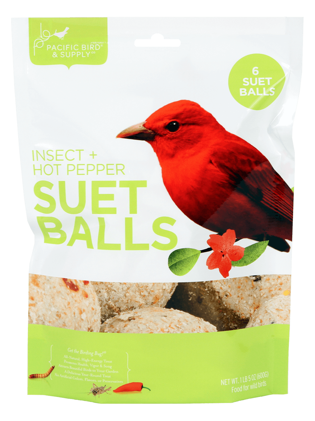 Insect + Hot Pepper Suet Balls (6pk) - Click Image to Close